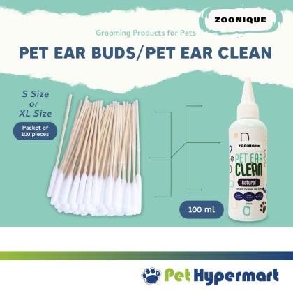 Zoonique Grooming Pet Ear Clean 100 ml / Pet Ear Buds