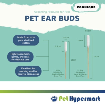 Zoonique Grooming Pet Ear Clean 100 ml / Pet Ear Buds