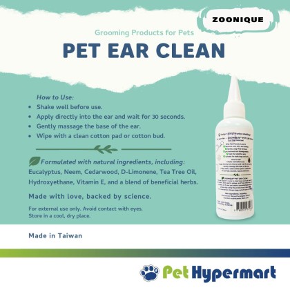 Zoonique Grooming Pet Ear Clean 100 ml / Pet Ear Buds