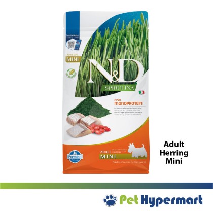Farmina Natural & Delicious N&D Spirulina Dog MINI KIBBLE Grain Free 2kg
