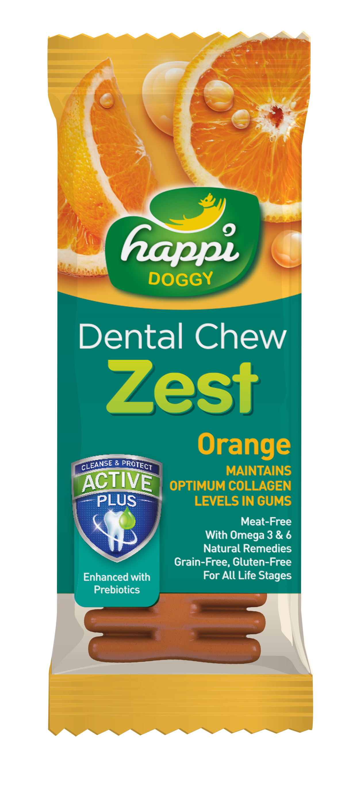 Happi Doggy Dental Chew Zest Orange 4 Inch
